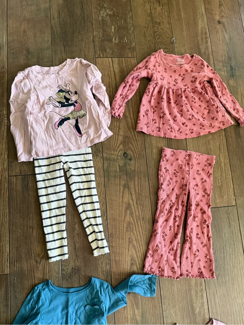 2T Girls' Mixed Tops and Leggings Bundle - Pink, Blue, Black